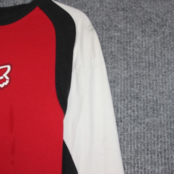 Fox Racing Long Sleeve Graphic Tee Shirt Red Black White Men's Size XL Y2K - Picture 6 of 8